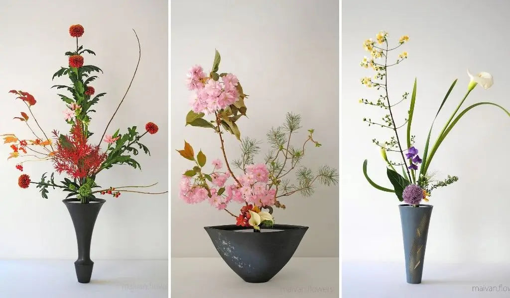 Ikenobo ikebana flower arrangement
