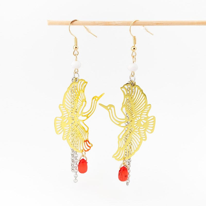 Crane Earrings - Tsuru