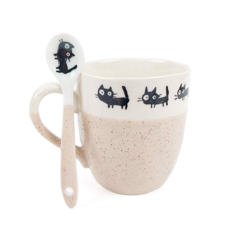 Japanese Coffee Spoon Cat Beige