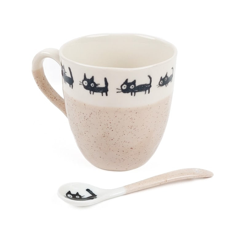 Japanese Coffee Spoon Cat Beige