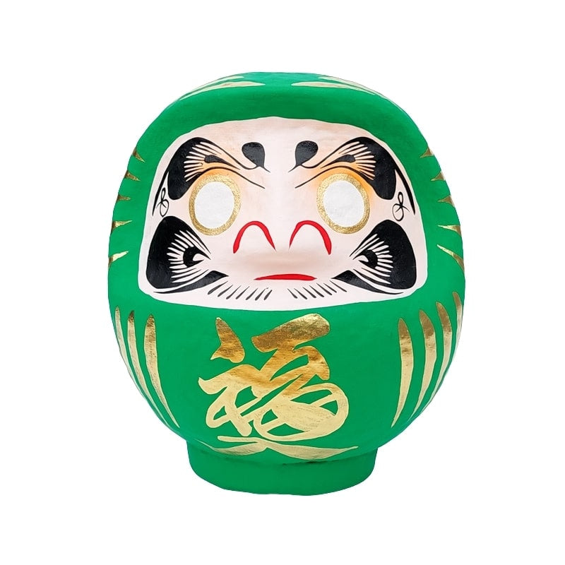 Green Japanese Daruma - 12 cm