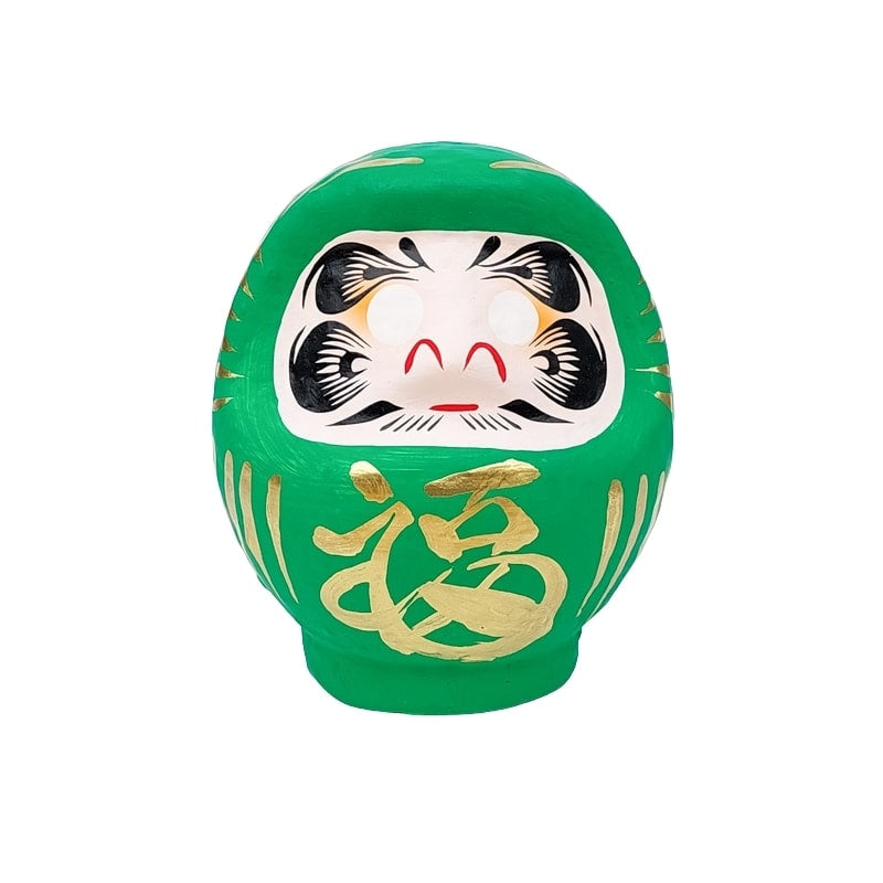 Green Japanese Daruma - 9 cm