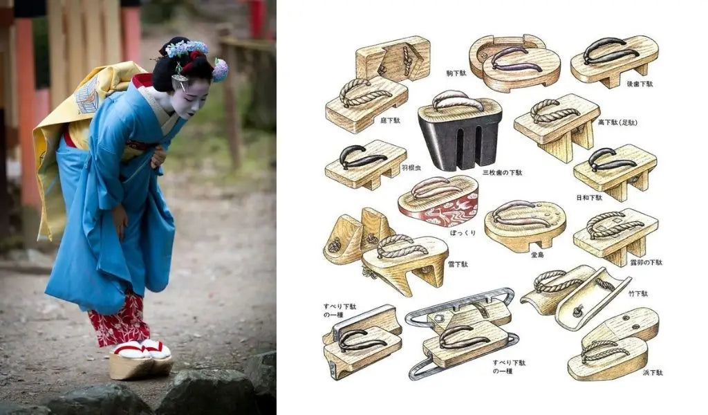 various types of Japanese geta