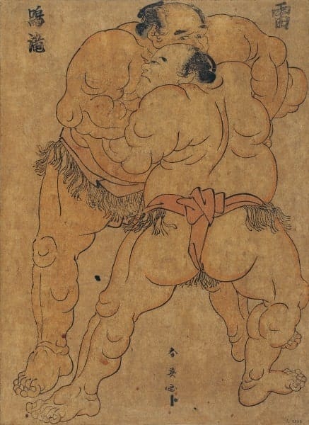 print of sumo wrestlers