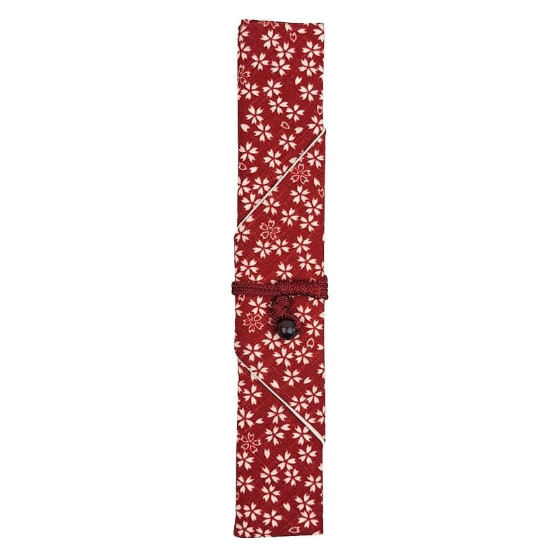 Étui à Baguettes Japonaises Sakura Rouge