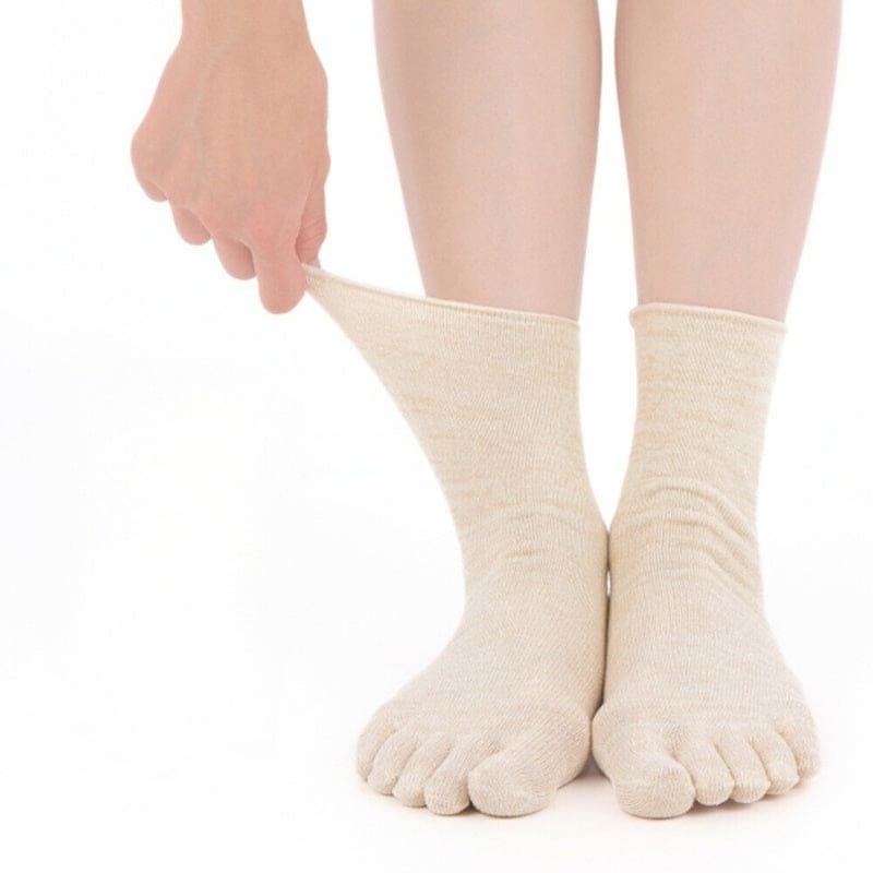 Five-Toe Socks - Natural Fiber US 3-7 / Beige
