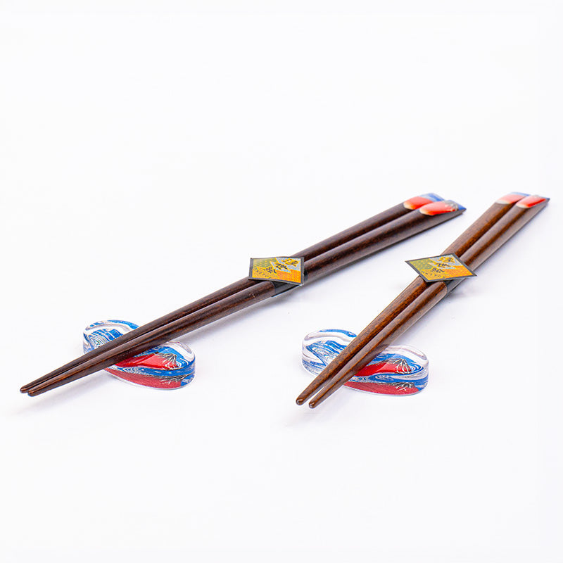 Fuji Red Chopsticks Set with Rests