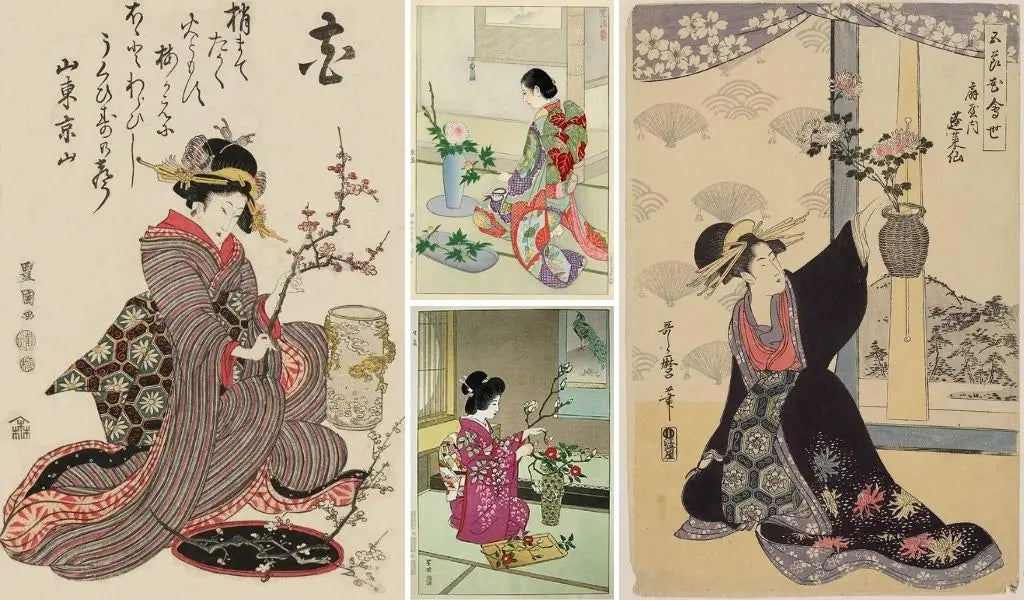 geisha practicing ikebana