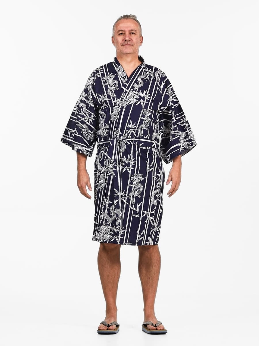 Happi Kimono Men - Bamboo & Dragon One Size
