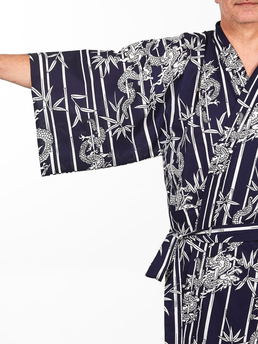 Happi Kimono Men - Bamboo & Dragon One Size