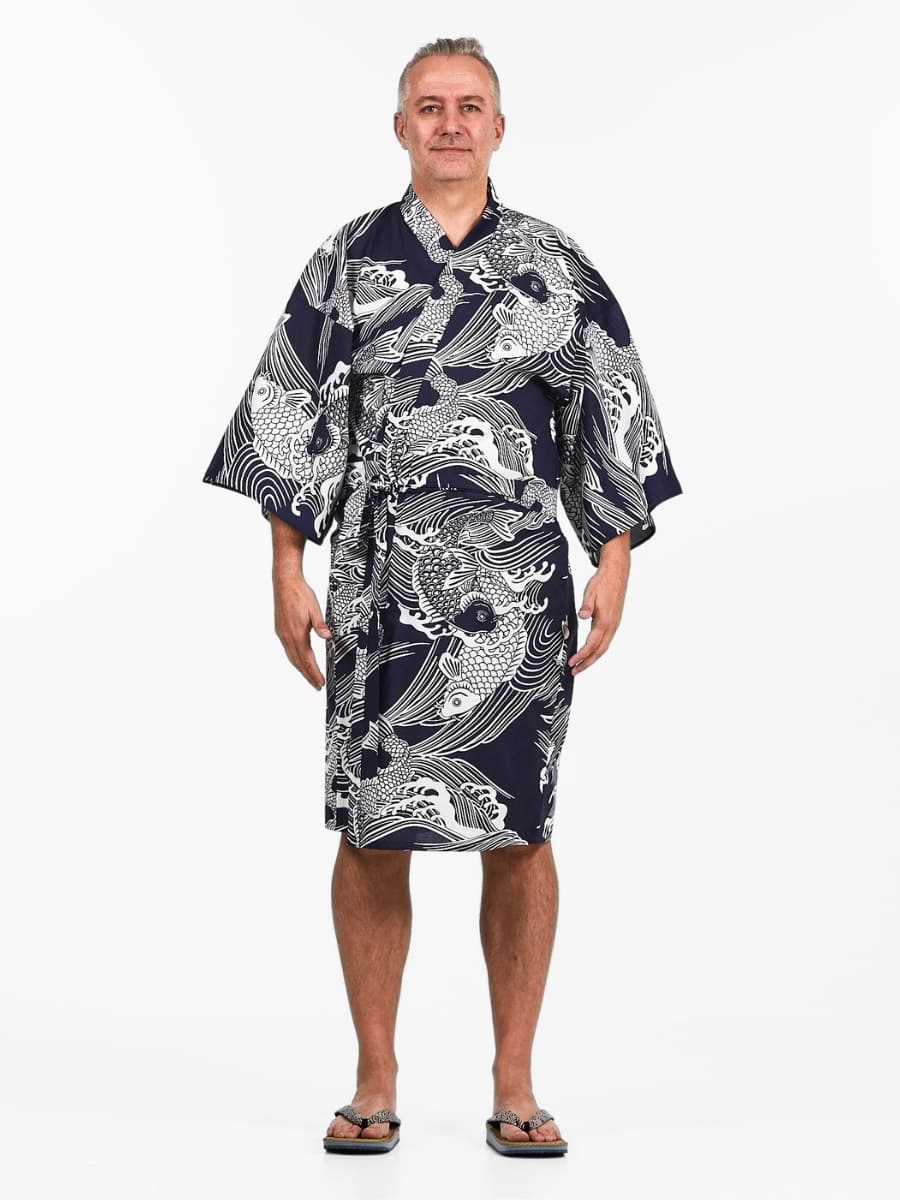 Happi Kimono Men - Koi Fish One Size