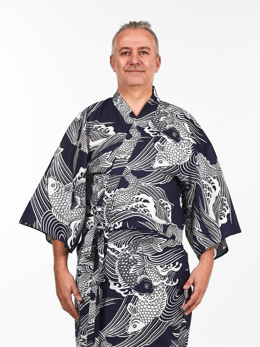 Happi Kimono Men - Koi Fish One Size