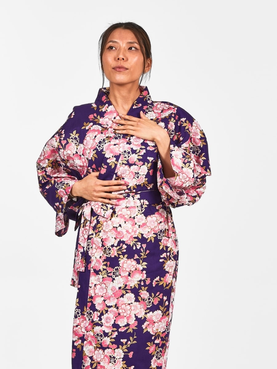 Happi Kimono Women - Sakura Flower One Size