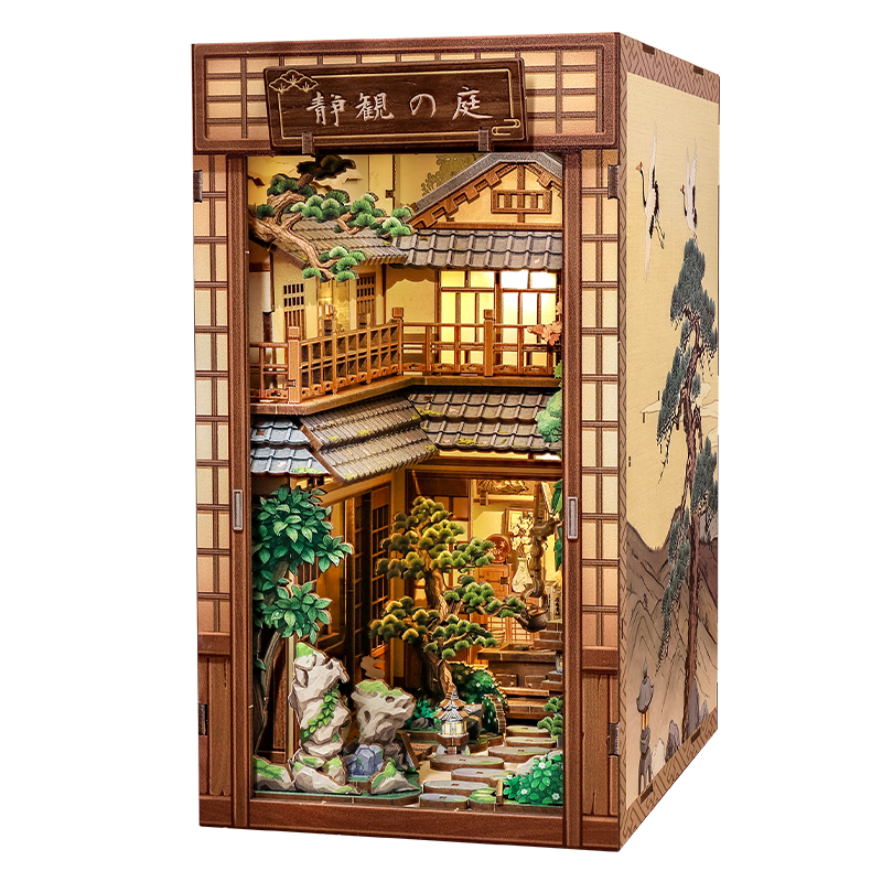 Japanese Book Nook Serene Courtyard