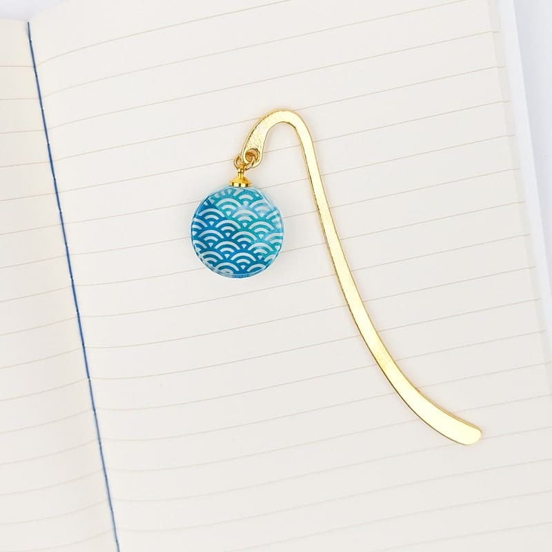 Japanese Bookmark - Seigaiha