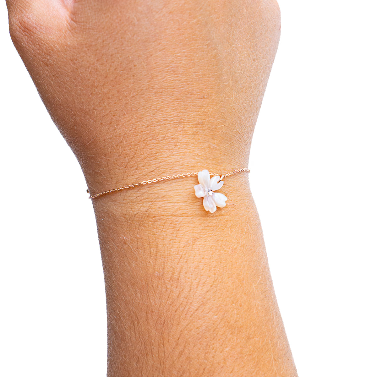 Japanese Bracelet – White Sakura Blossom
