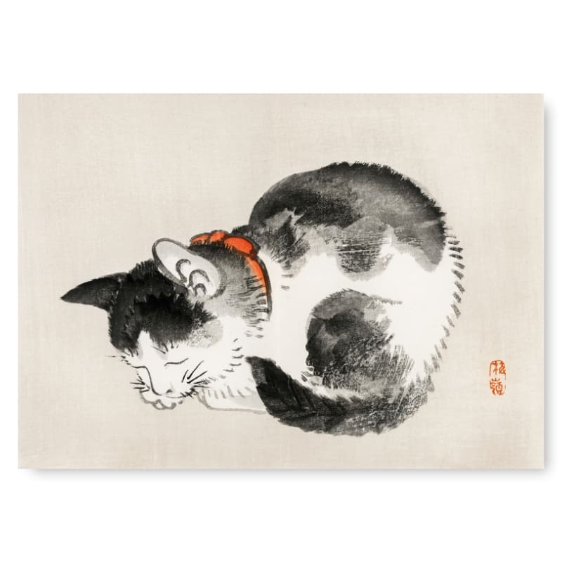 Japanese Cat Print A3