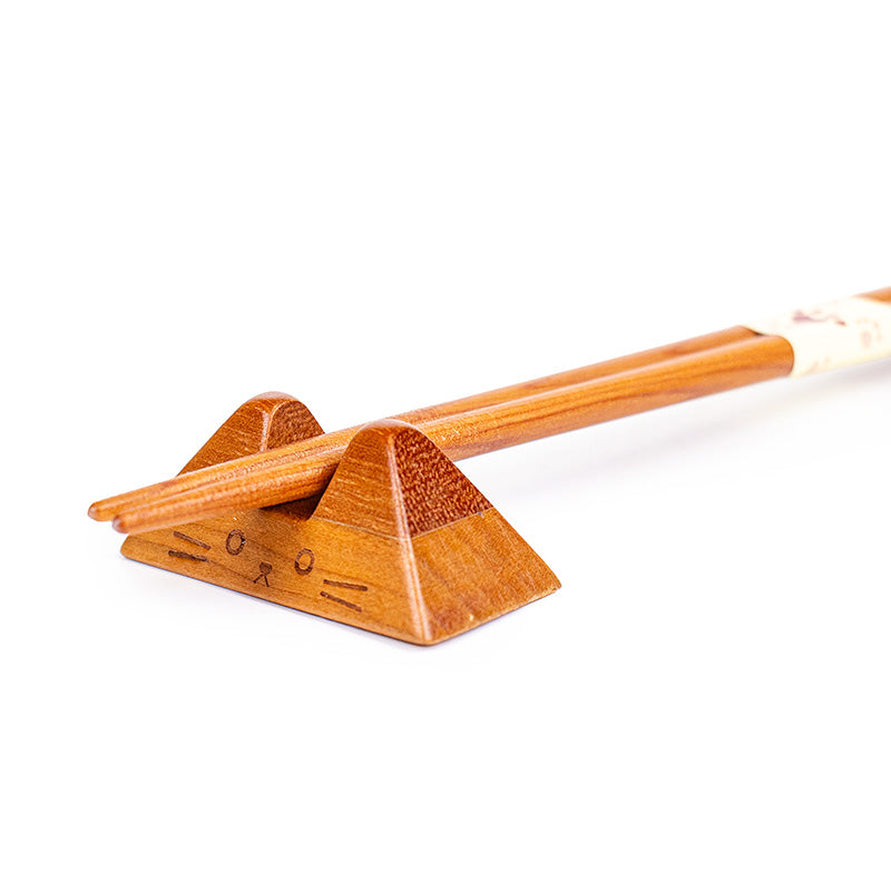 Japanese Chopsticks & Cat Chopstick Rest Set