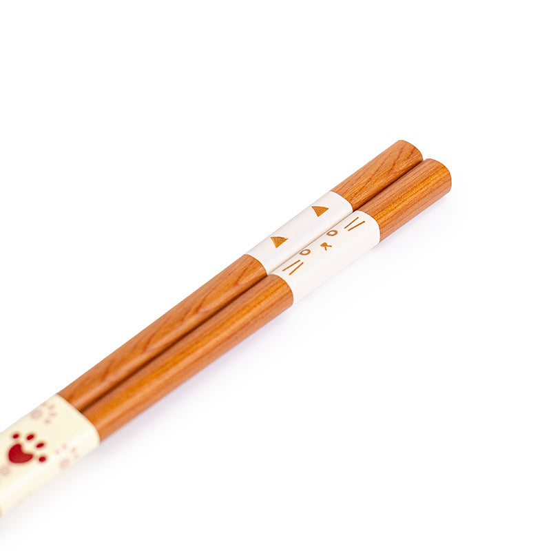 Japanese Chopsticks & Cat Chopstick Rest Set