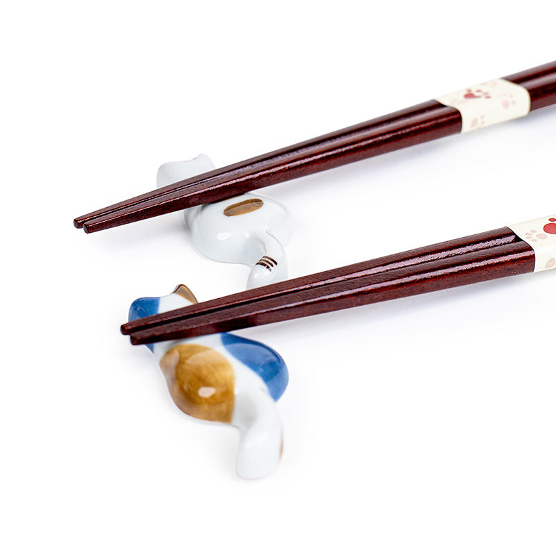 Japanese Chopsticks Gift Set & Cat Chopstick Rest