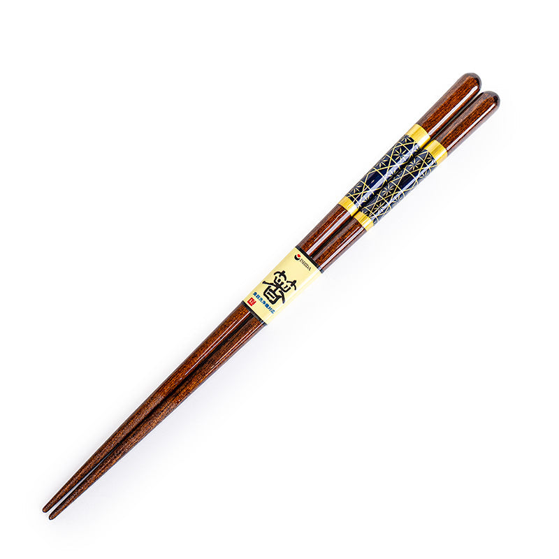 Japanese Chopsticks - Natural Wood Gold Pattern