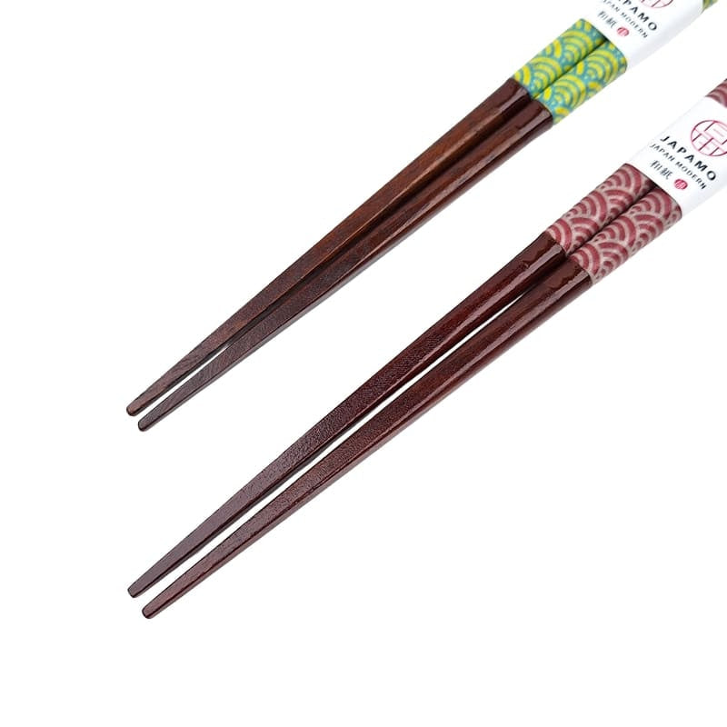 Japanese Chopsticks – Seigaiha Red