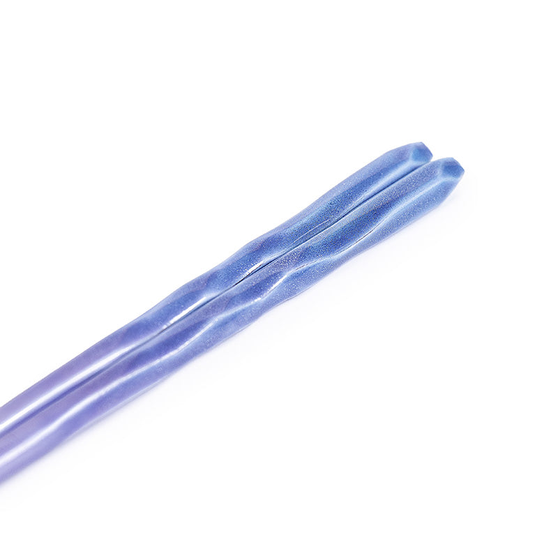 Japanese Chopsticks - Wavy Blue Glitter