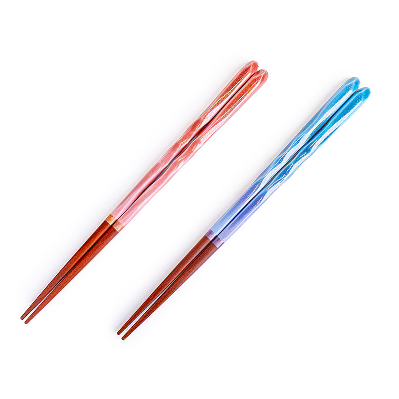 Japanese Chopsticks - Wavy Pink Glitter