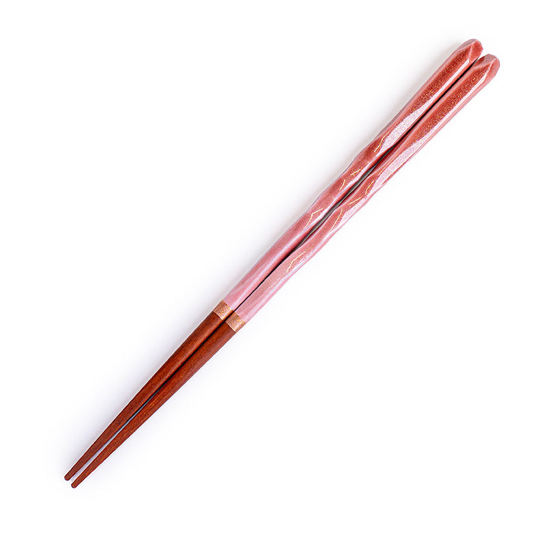 Japanese Chopsticks - Wavy Pink Glitter