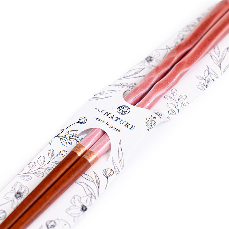 Japanese Chopsticks - Wavy Pink Glitter