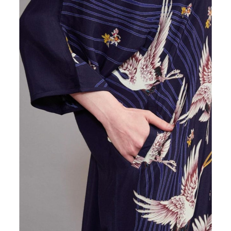 Japanese Crane Dress One Size