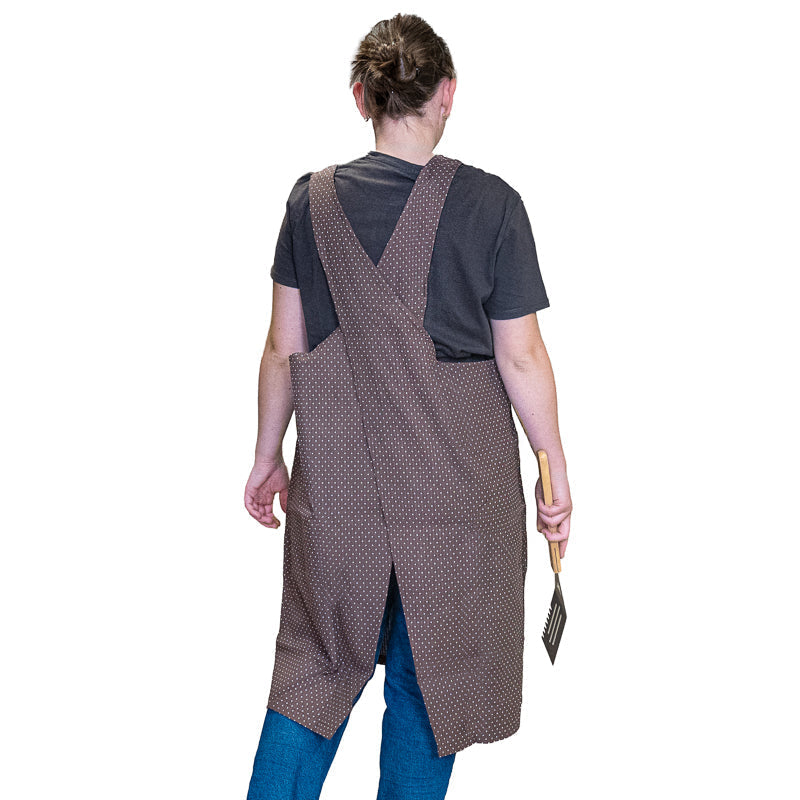 Japanese Cross-Back Apron - Brown