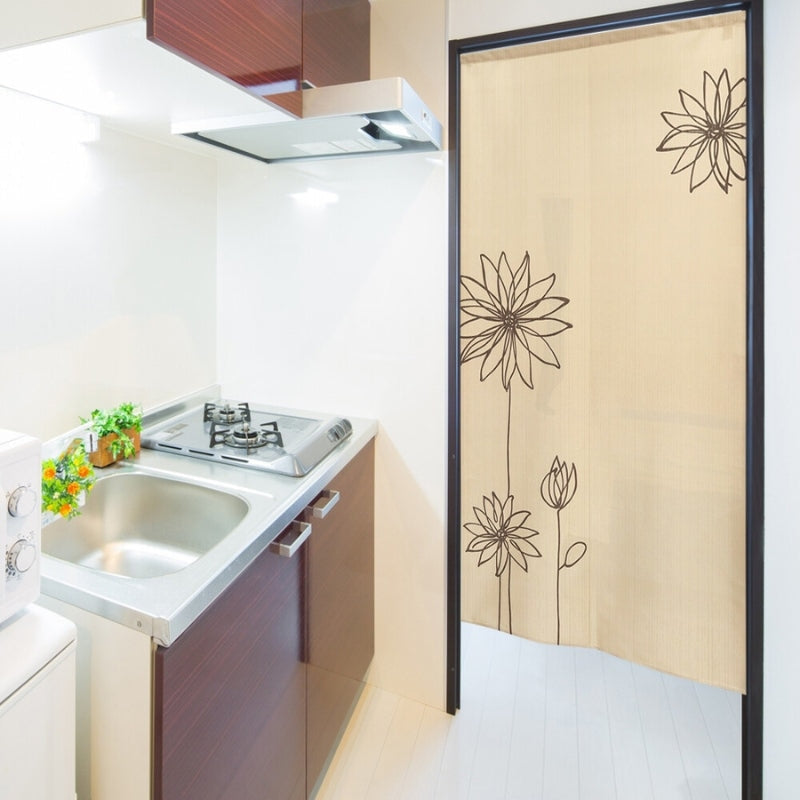 Japanese Curtain Noren Flower 85 x 170 cm (33.5’’ x 67’’)