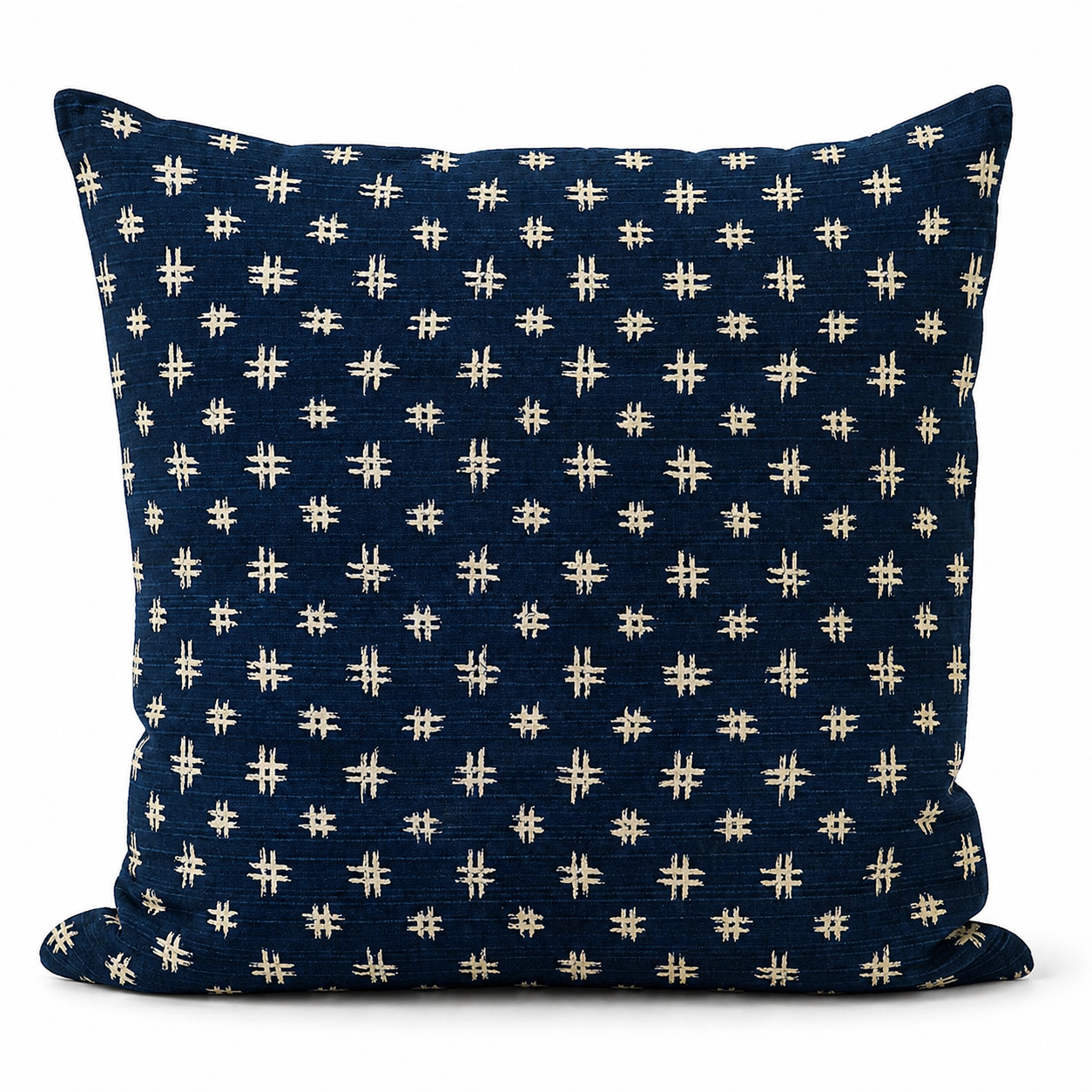 Japanese Cushion Cover Blue Igeta Pattern - 20 x 20