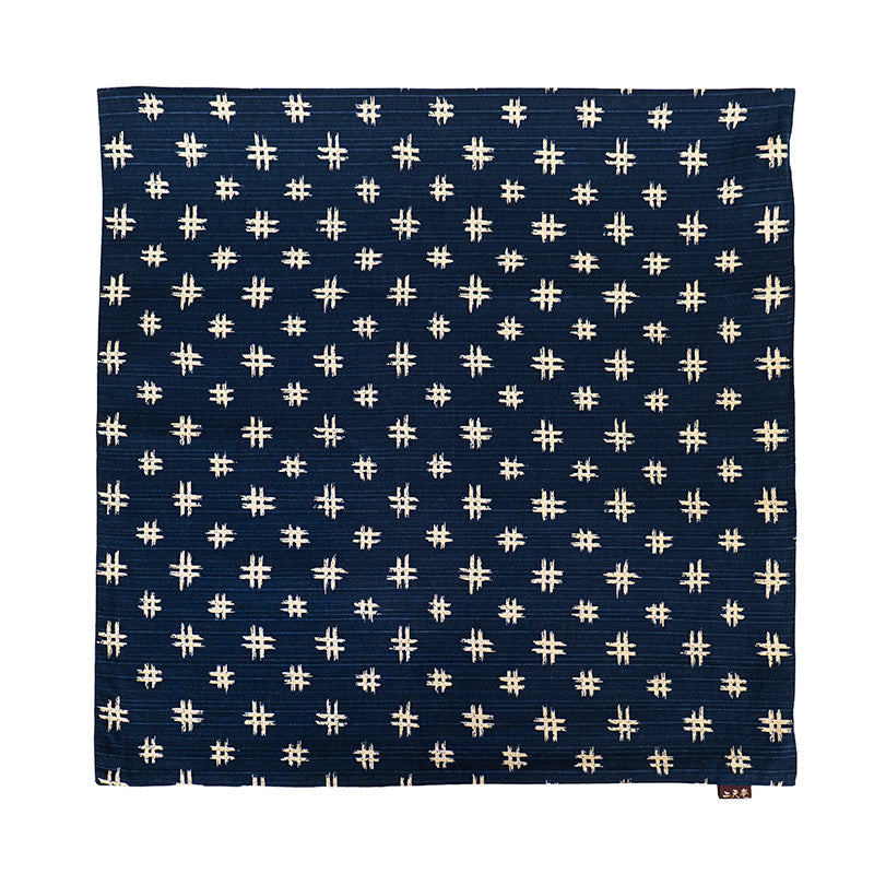 Japanese Cushion Cover Blue Igeta Pattern - 20 x 20