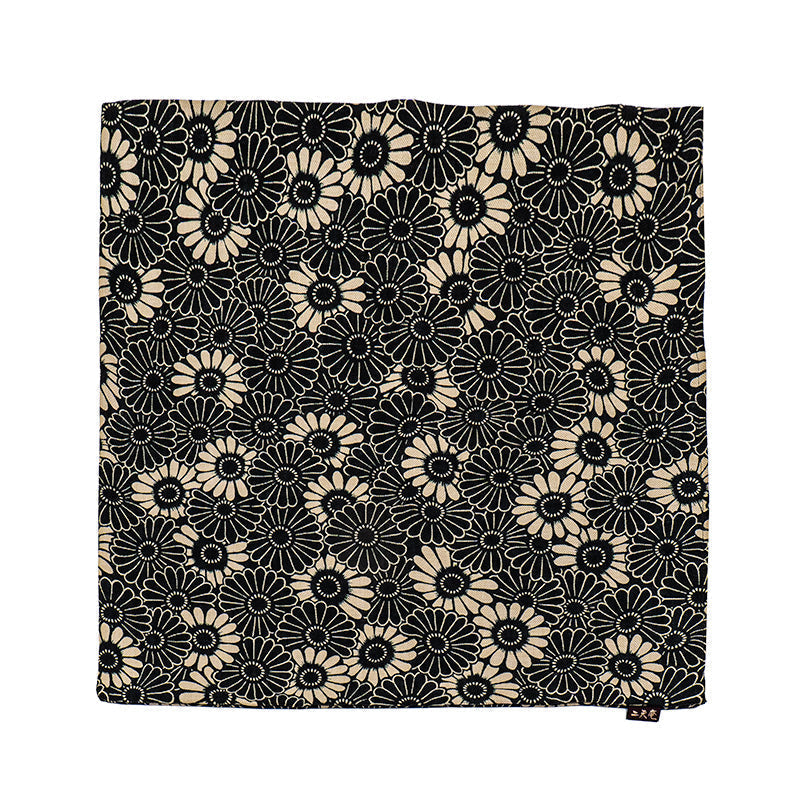 Japanese Cushion Cover - Kikuzukushi Black 18x18