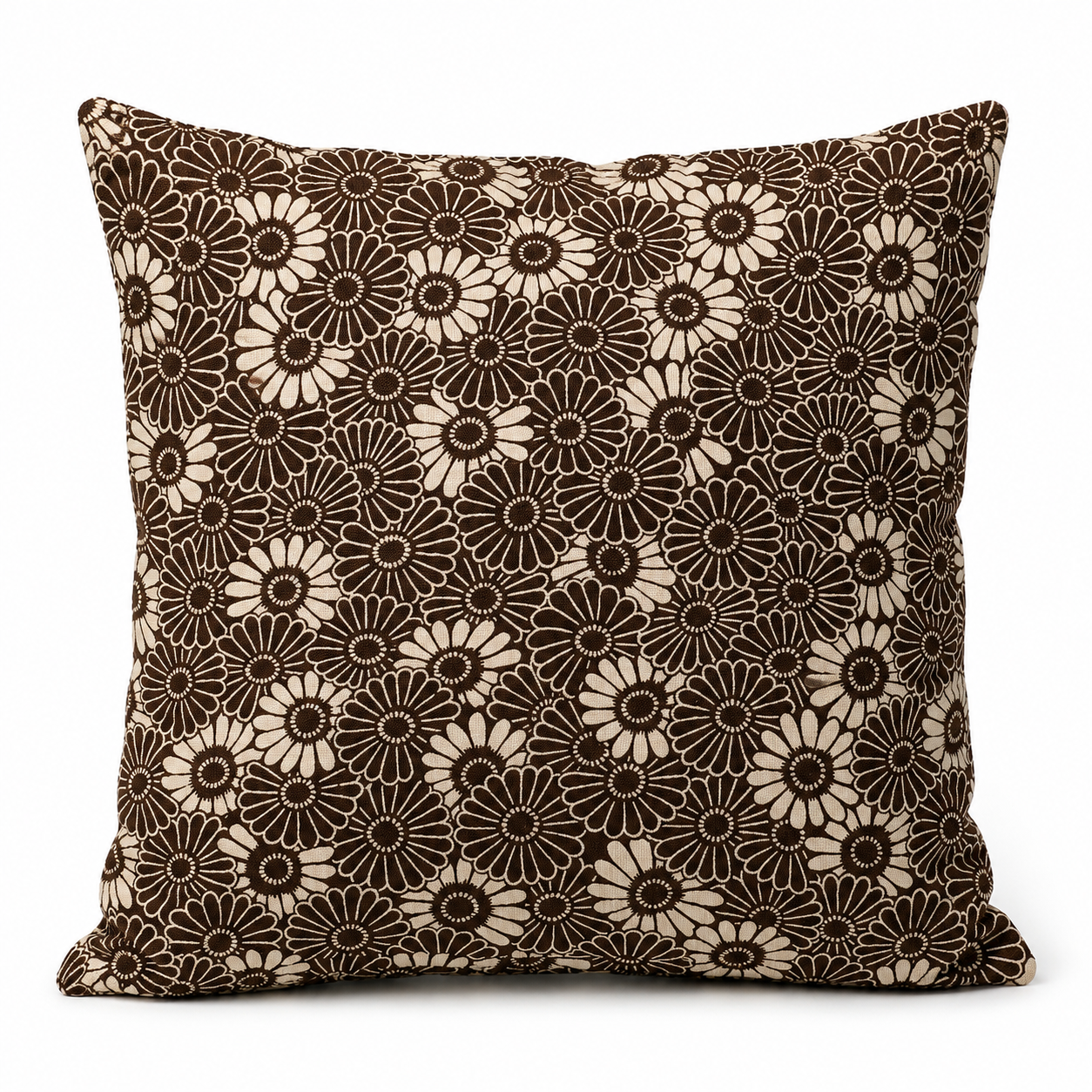 Japanese Cushion Cover - Kikuzukushi Brown 18x18