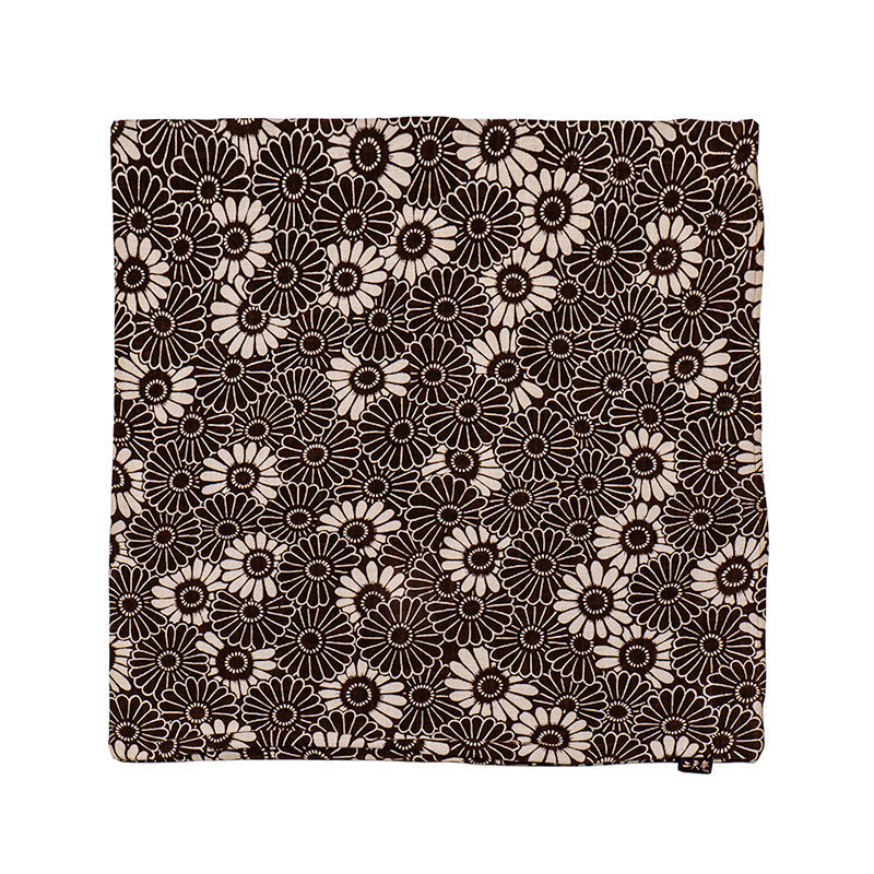 Japanese Cushion Cover - Kikuzukushi Brown 18x18