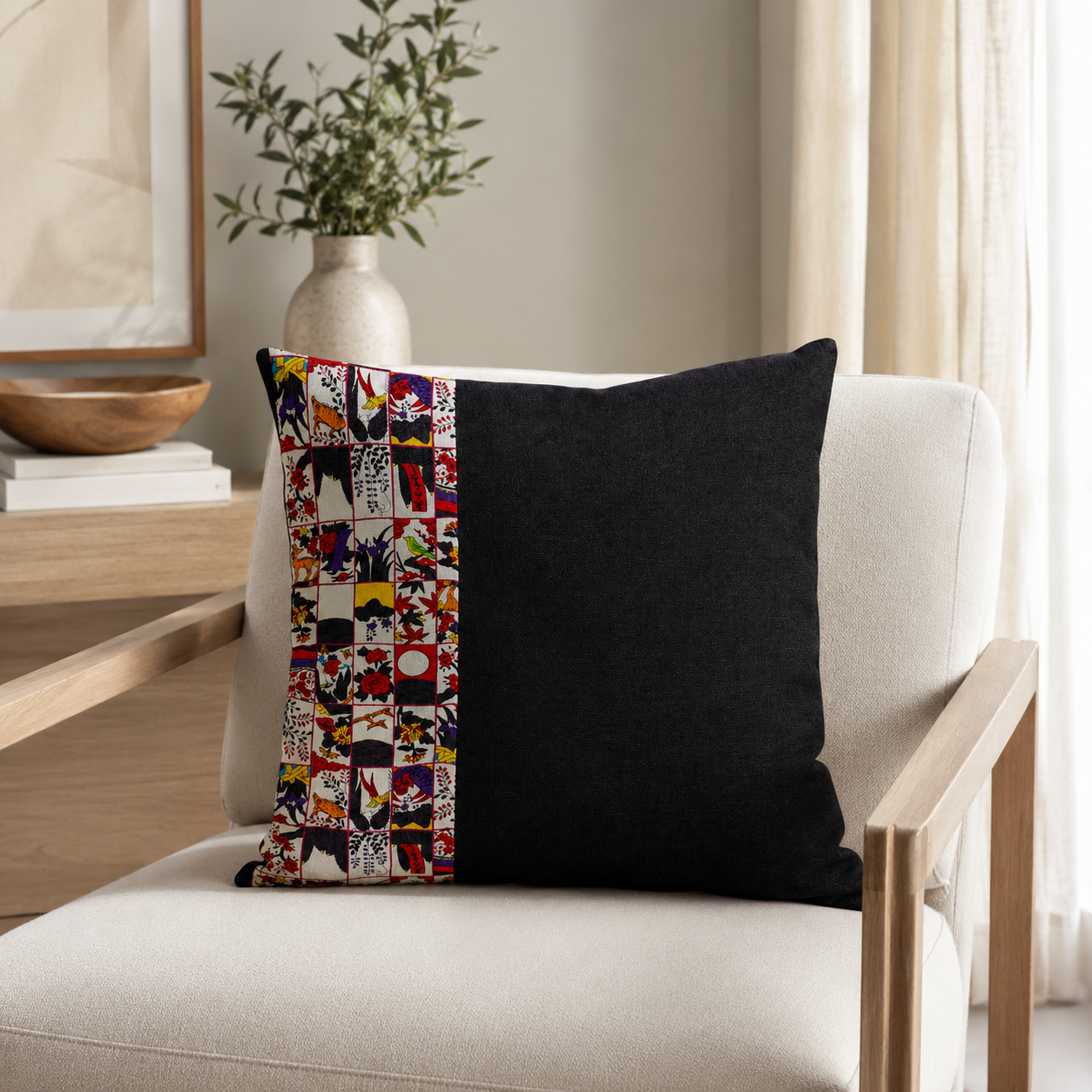 Japanese Cushion Cover - Koiki Hanafuda 20x20