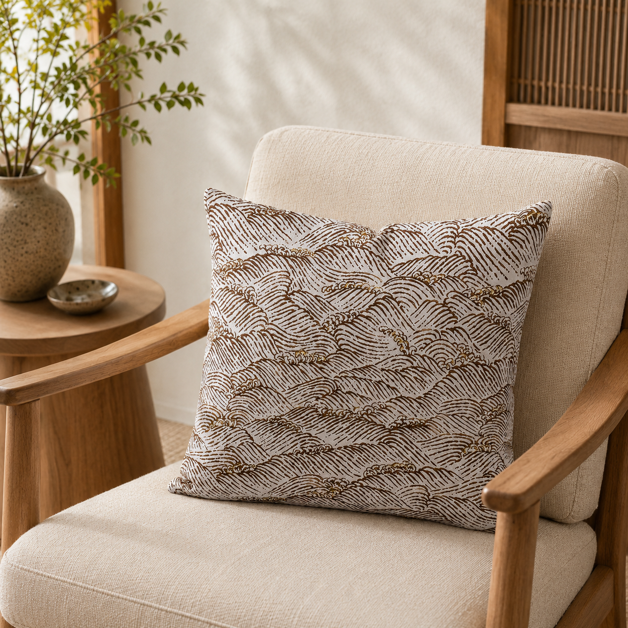 Japanese Cushion Cover - Shiranami 18x18