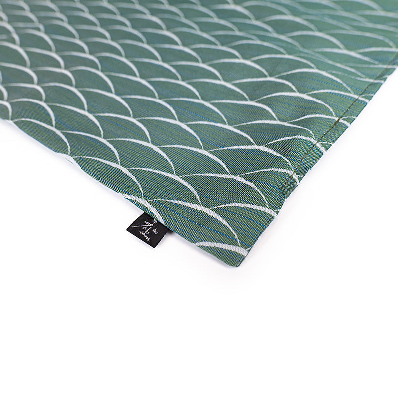 Japanese Cushion Cover Tsumugi Fabric Green - 20 x 20