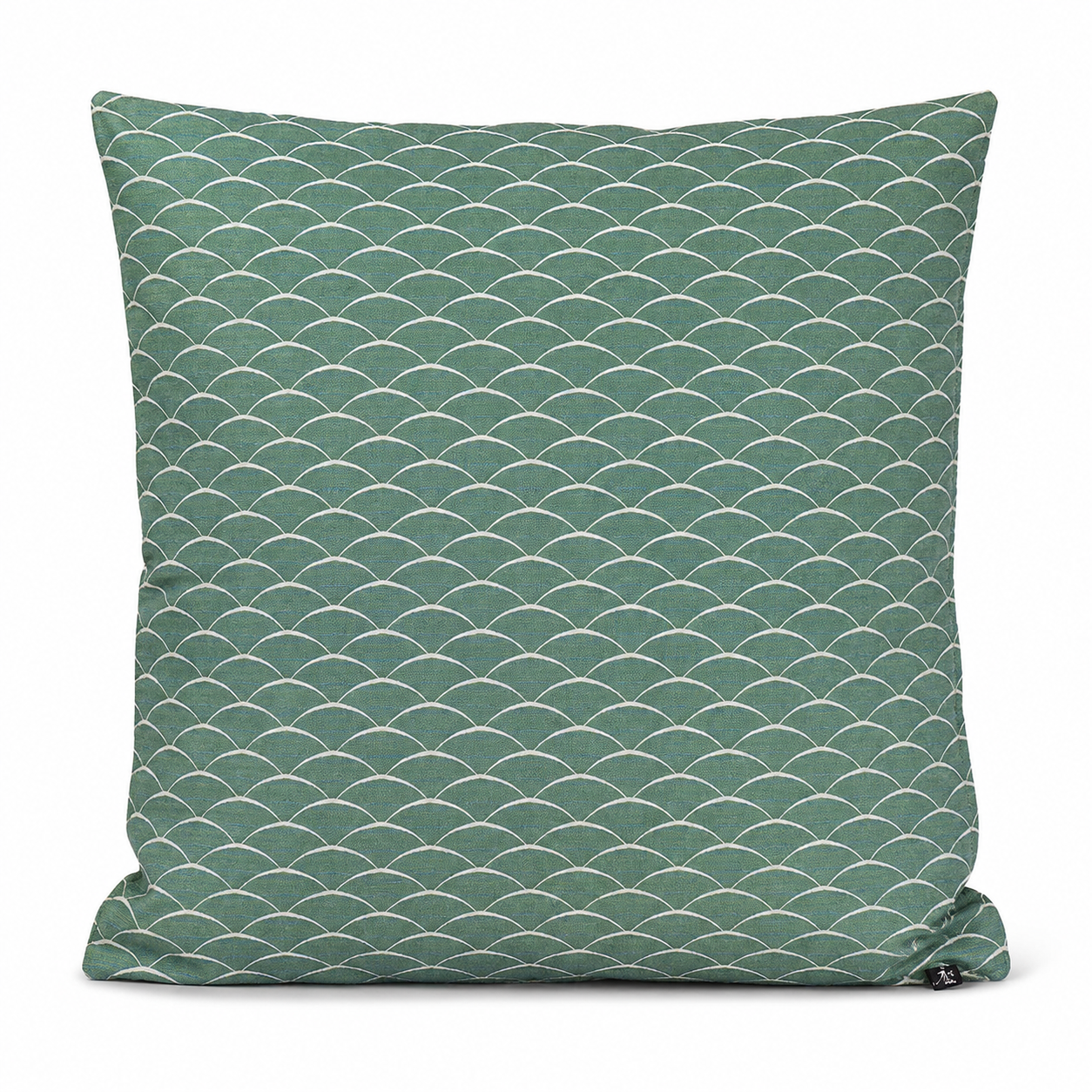 Japanese Cushion Cover Tsumugi Fabric Green - 20 x 20
