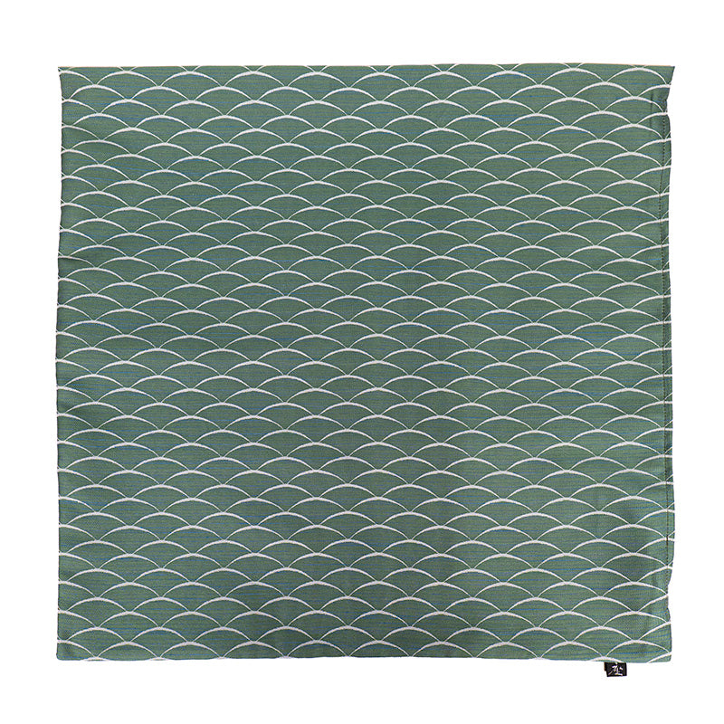 Japanese Cushion Cover Tsumugi Fabric Green - 20 x 20