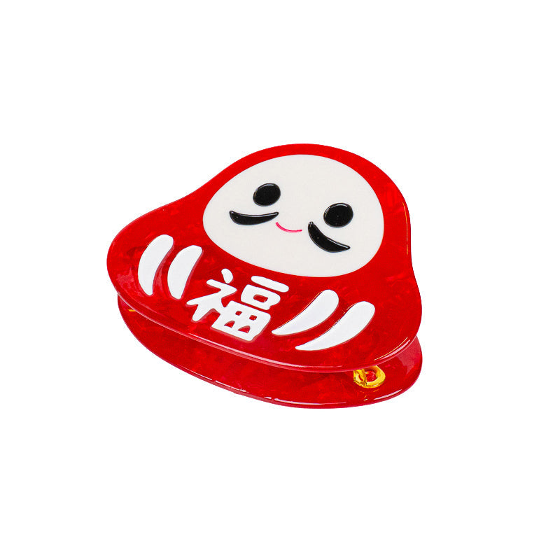 Japanese Daruma Hair Claw Clip