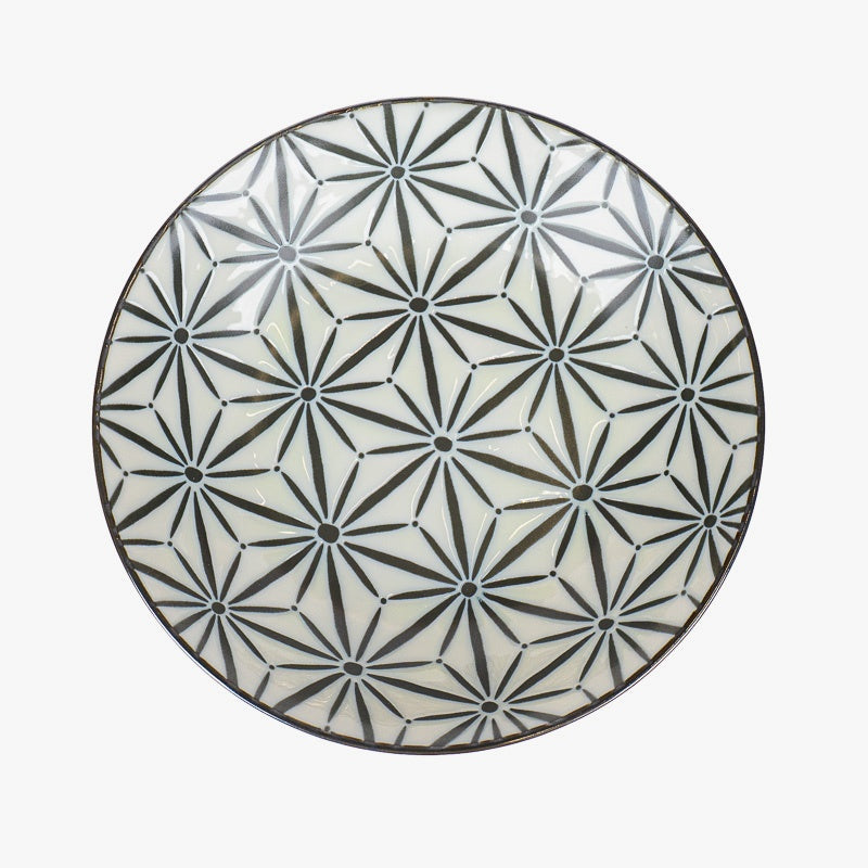 Japanese Deep Plate – Asanoha Pattern