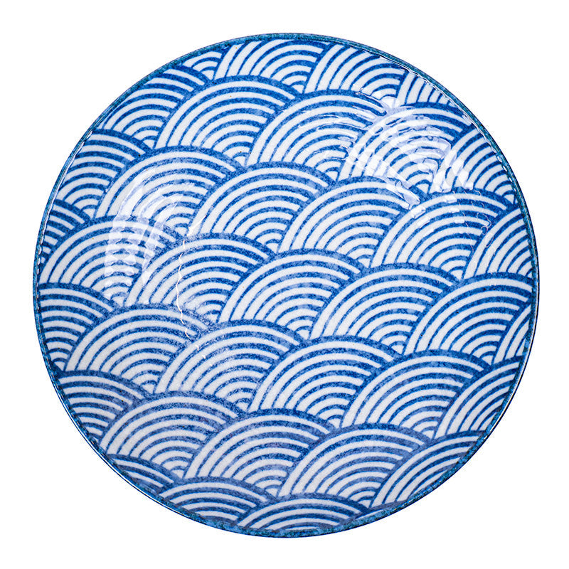 Japanese Deep Plate - Seigaiha