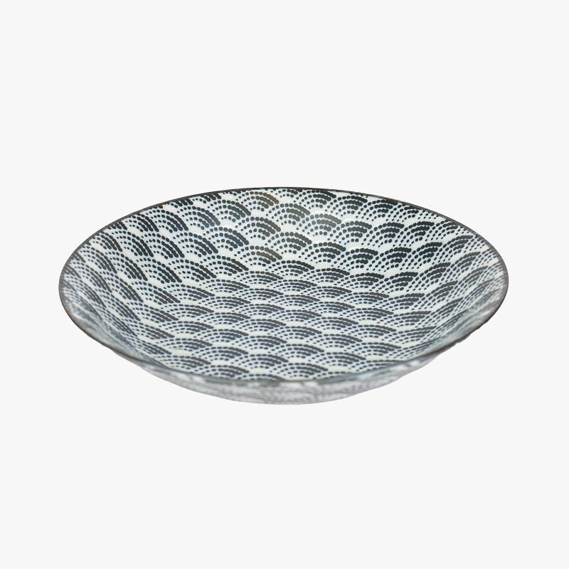 Japanese Deep Plate – Seikaiha Pattern