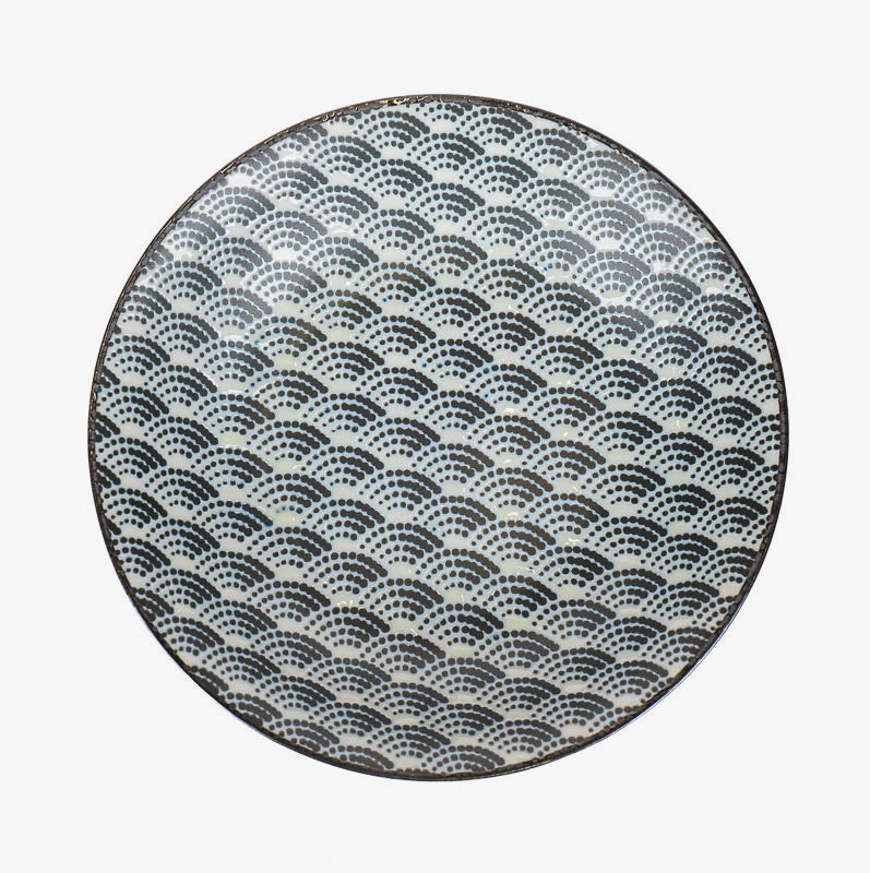 Japanese Deep Plate – Seikaiha Pattern