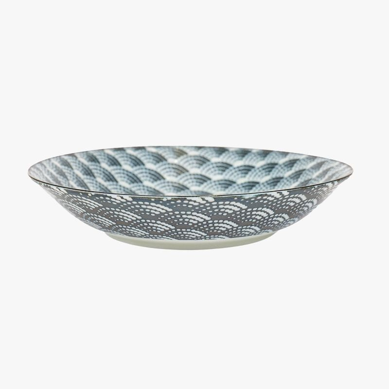 Japanese Deep Plate – Seikaiha Pattern