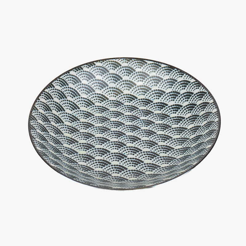 Japanese Deep Plate – Seikaiha Pattern